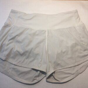 Lulu Lemon shorts | speed up high rise lined short 4" | white Lulu Lemon shorts